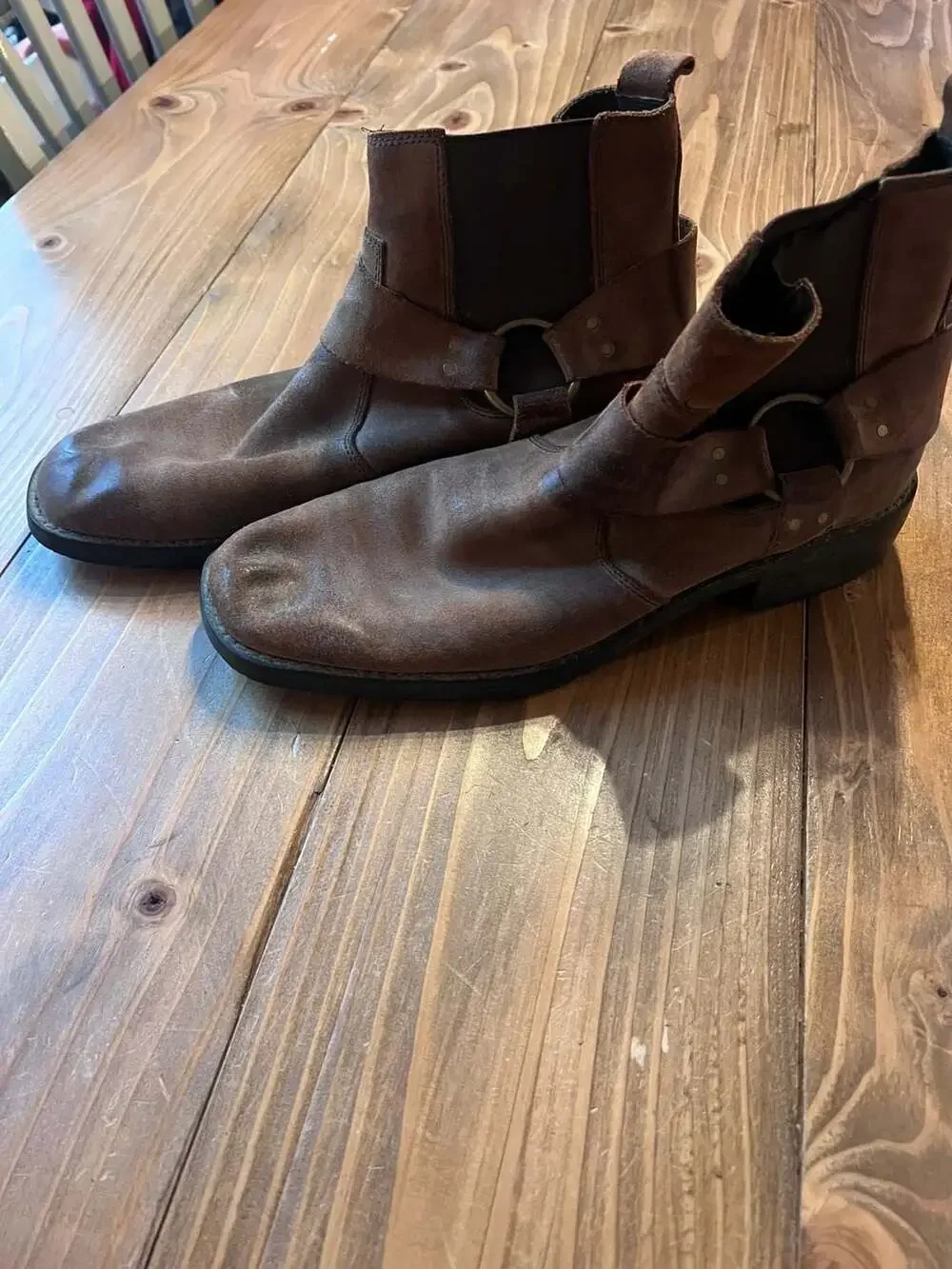 Bed Stu Brown Leather Fairbanks Harness Chelsea Ankle Boots Men's Size 11M